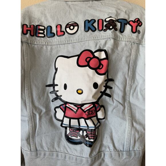 Hello Kitty Light Wash Denim Button Up Long Sleeve Jean Jacket Size S 4 - Picture 5 of 5